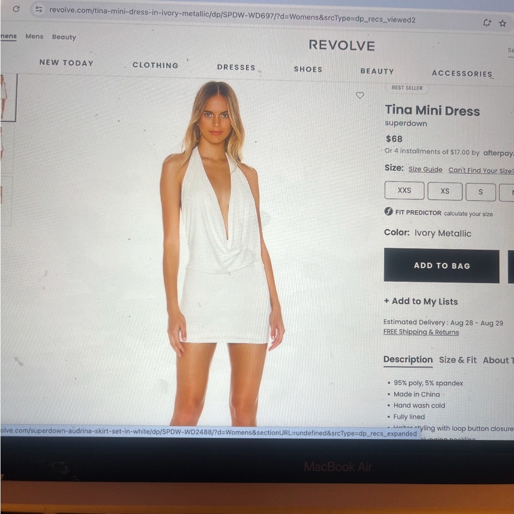 Superdown Tina Mini Dress in Ivory Metallic-Revolve